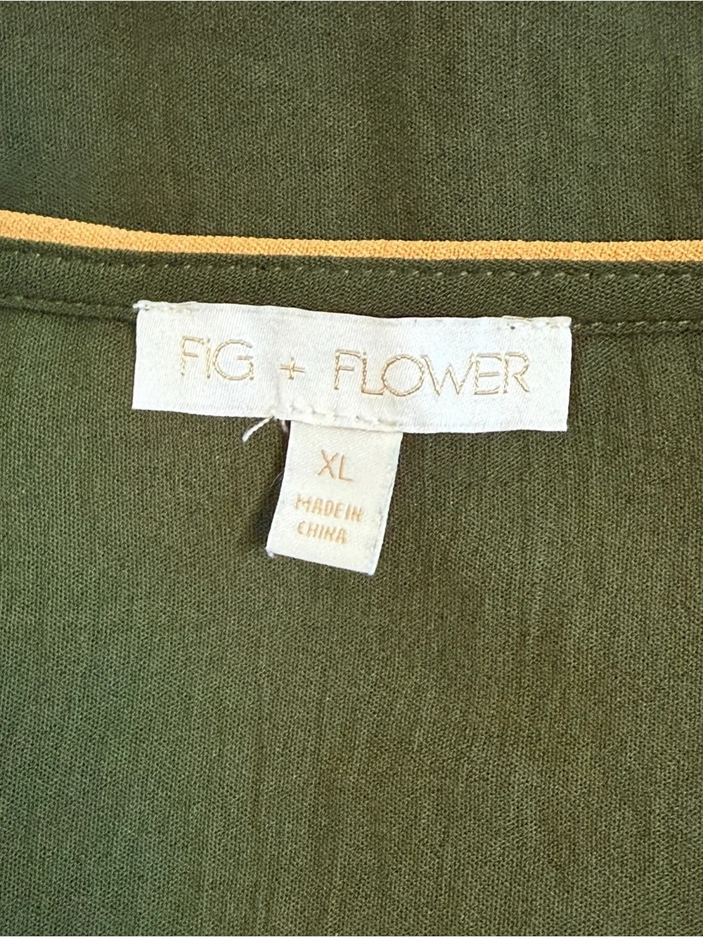 Fig + Flower Olive Green Embroidered Boho Midi Dress XL EUC - Picture 8 of 9